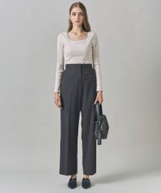 ICB 【洗える】【OUR WACOAL コラボ】カップイン スクエアネックロングTシャツ