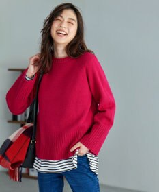 ANY 【6色展開】ラムウールラグランスリーブニット