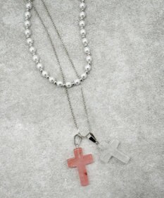 WEGO L2Pクロスパールレイヤードネックレス