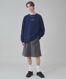 WEGO 【ユニセックス着用ITEM/SMLサイズ展開】アクセ付きワンポイントニットプルオーバー