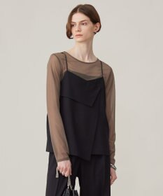 ICB L 【洗える】ウール2WAYストレッチ キャミソールブラウス