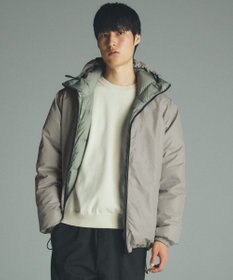 UNFILO MENS 【OCEANS YouTube 掲載 / 読売新聞掲載】TAION×UNFILO リバーシブルフードダウン ライトグレー×セージグリーン