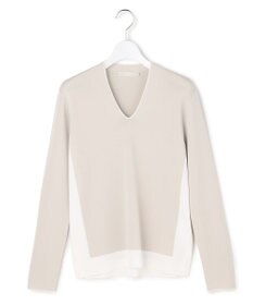 ICB L シンセティックフルニードル Vネックニット