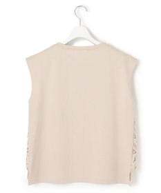 23区 L 【洗える/汗じみ防止加工】エンブロイダリージャージー フレンチスリーブ カットソー