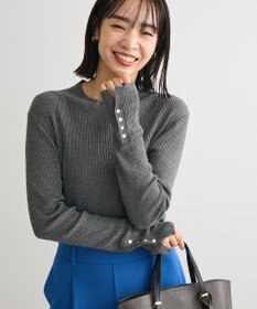 Green Parks 袖口金釦リブニットプルオーバー