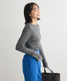 Green Parks 袖口金釦リブニットプルオーバー