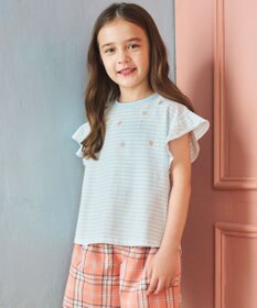 組曲 KIDS 【150-160㎝】 フルーティーボーダーTシャツ
