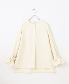 #Newans 【セレモニーにも】＜亀恭子さんコラボ＞下から着られちゃう！シュシュ付き2WAYカフスブラウス