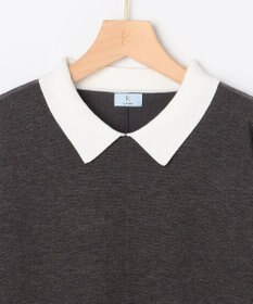 組曲 L 襟付きチュニック プルオーバー