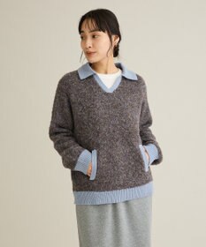 CRAFT STANDARD BOUTIQUE 配色Vネックニットプルオーバー