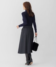 自由区 【洗える】ウォッシャブルハイカウントフラノ タックスカート