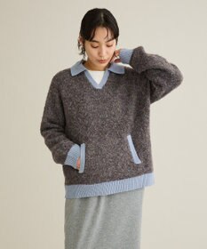 CRAFT STANDARD BOUTIQUE 配色Vネックニットプルオーバー