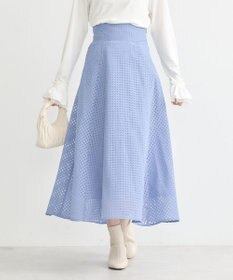 earth music&ecology シアーチェックスカート