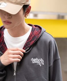 WEGO 【ユニセックス着用ITEM/MLサイズ展開】チェックZIPパーカー