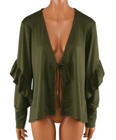 San-ai Resort（三愛水着楽園） 【UPF50＋】　フリル羽織り　M　　【San-ai Resort（サンアイリゾート）】