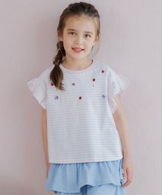 組曲 KIDS 【150-160㎝】 フルーティーボーダーTシャツ