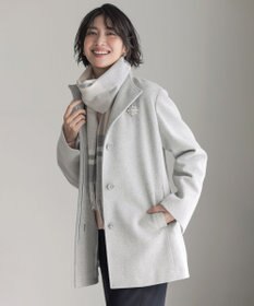 J.PRESS LADIES ショートビーバー ミディ丈 スタンドカラー コート