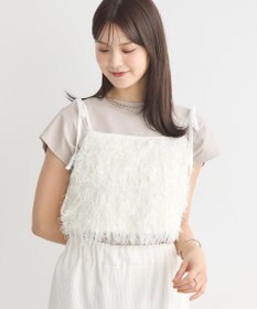 earth music&ecology ラメミックスフェザービスチェ