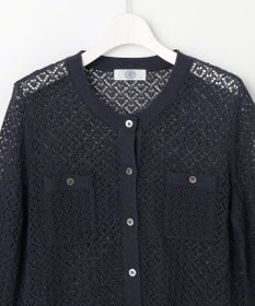 J.PRESS LADIES L LINEN COTTON BLEND ニット カーディガン