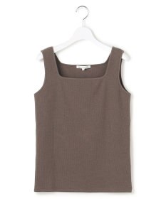 23区 S シャイニーリブ スクエアネック タンクトップ