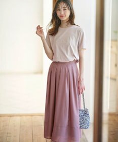 ANY SIS 【洗える】シアーチンツタック スカート