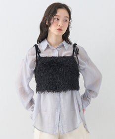 earth music&ecology ラメミックスフェザービスチェ