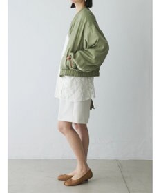 Green Parks AnriettMusee シャーリングスリーブＴシャツ＋レースキャミソールＳＥＴ