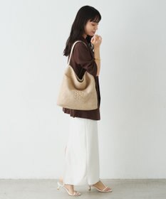 russet ナイロンラフィアワンショルダーバッグ(CE-1714)