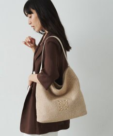 russet ナイロンラフィアワンショルダーバッグ(CE-1714)