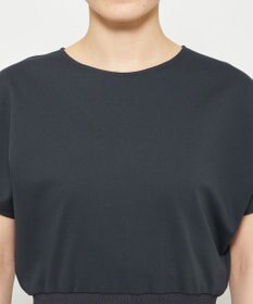 uncrave ダブルフェイスジャージー ドルマンスリーブリブトップス