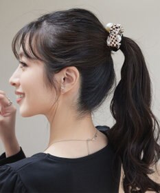 Tiaclasse パール×ツイードリボンヘアゴム