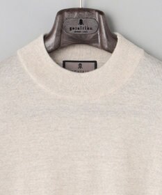 GOTAIRIKU 25年新作【洗える/チクチクしにくい/ピリングしにくい】イタリア糸 ハイゲージ カバーネックニット_WOOL100％