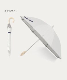 MOONBAT 【1級遮光/遮熱/UV】POLO RALPH LAUREN（ポロ ラルフローレン）晴雨兼用日傘  ストライプ スカラ刺繍 長傘