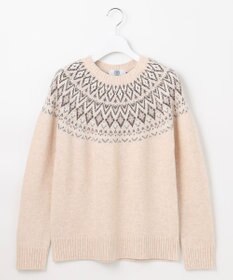 J.PRESS LADIES 【WEB限定カラーあり・洗える】FAIR ISLE ラウンドネック ニット