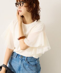 AMERICAN HOLIC 袖チュールサイドスリットプルオーバー