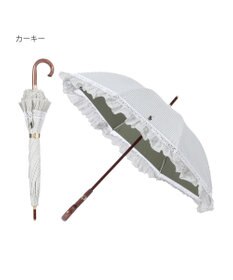 MOONBAT 【遮光/晴雨兼用】POLO RALPH LAUREN （ポロラルフローレン） 長傘 晴雨兼用日傘 ストライプフリル 遮光 遮熱 UV