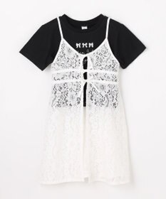 ANY KIDS 【2点セット】Tシャツ×レース キャミソールチュニック