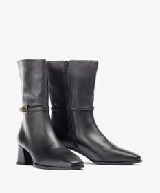 BONTRE 【UNISA/ウニサ】トリム付きスクエアトゥアンクルブーツ/LUNES-UA