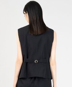 23区 【エステータ】ウールリネン アシンメトリーボタン ベスト