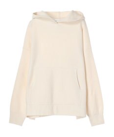 Green Parks スウェット風フード付ニットプルオーバー