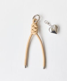 Phoebe ハートレザーコードバッグチャーム　シルバー