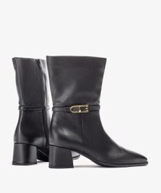 BONTRE 【UNISA/ウニサ】トリム付きスクエアトゥアンクルブーツ/LUNES-UA