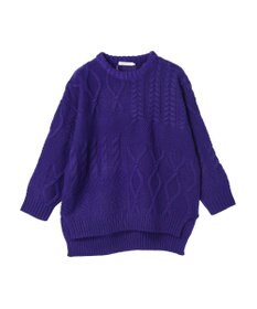 AMERICAN HOLIC パッチワークケーブルニットプルオーバー