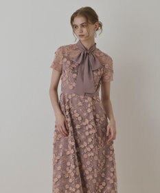 GRACE CONTINENTAL フラワ－フレアドレス