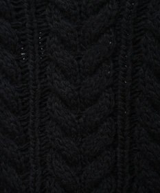 Green Parks フリンジスリーブショート丈ケーブルニット