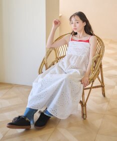 刺繍キャミワンピース セール】限定展開 シアー 小花柄 刺繍 キャミワンピース