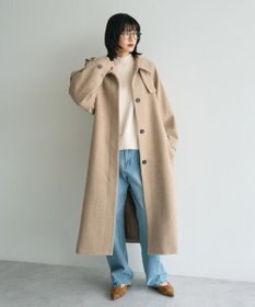 YECCA VECCA ウール混ステンカラーロングコート