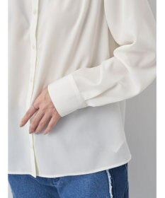 earth music&ecology バンドカラーブラウス