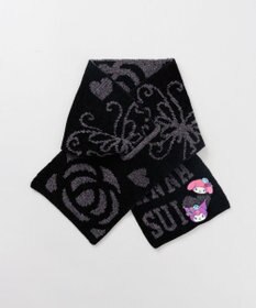 AURORA 【 ANNA SUI（アナ スイ）】マイメロディ&クロミ 刺しゅうブローチ付きモールニットマフラー