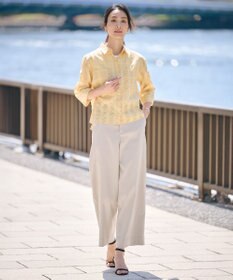 J.PRESS LADIES 【洗える】SHEER チェック シャツ ブラウス